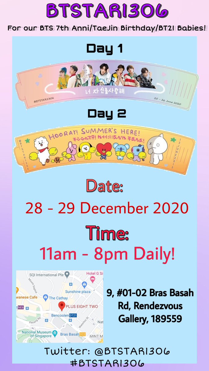 BTSTAR1306's tweet photo. [❄]Alohaaa!!! Sorry to keep yall waiting!!

⭐
𝙱𝚃𝚂𝚃𝙰𝚁𝟷𝟹𝟶𝟼
⭐

💜
𝘉𝘛𝘚 7𝘵𝘩 𝘈𝘯𝘯𝘪𝘷𝘦𝘳𝘴𝘢𝘳𝘺 + 𝘉𝘛21
💜

❄
+82
🗓
28 - 29 DECEMBER 2020
🕙
 11am - 8pm Daily
🏝
Follow us for More updates and Special giveaways!!
💕💕
 See you ARMYs There~ https://t.co/iRrdPSD53p