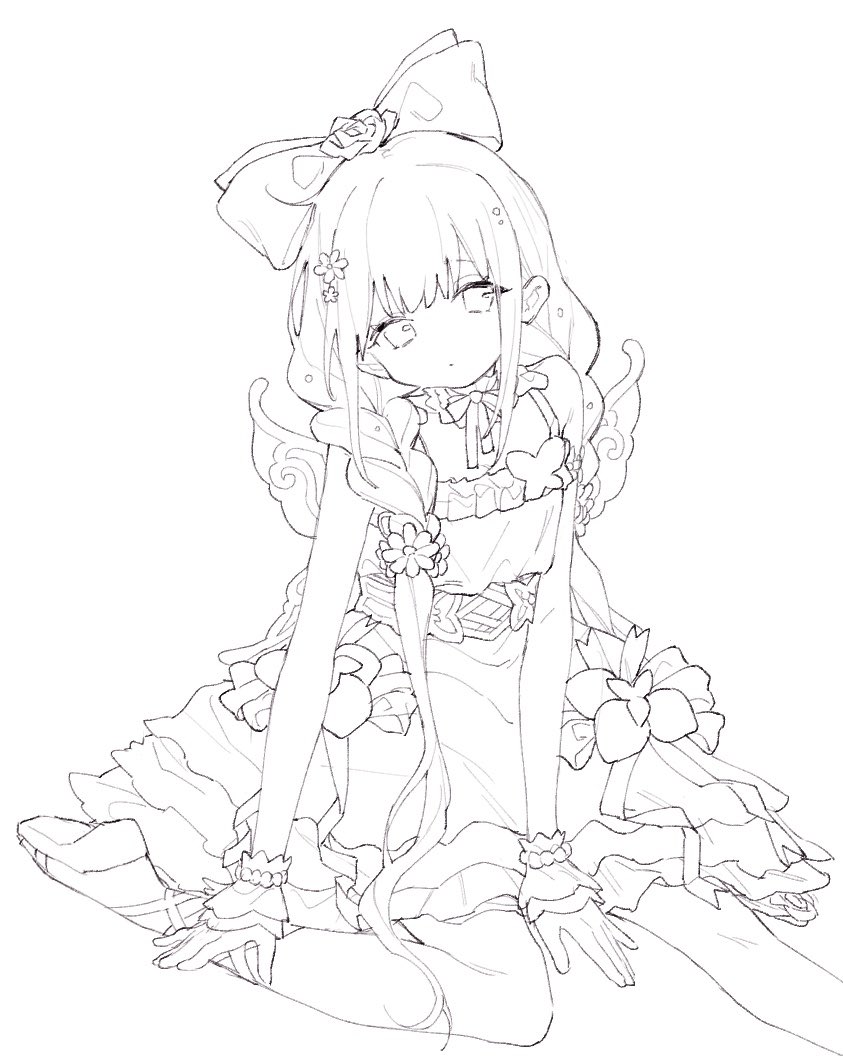 皆さん線画と塗った後をみせてください