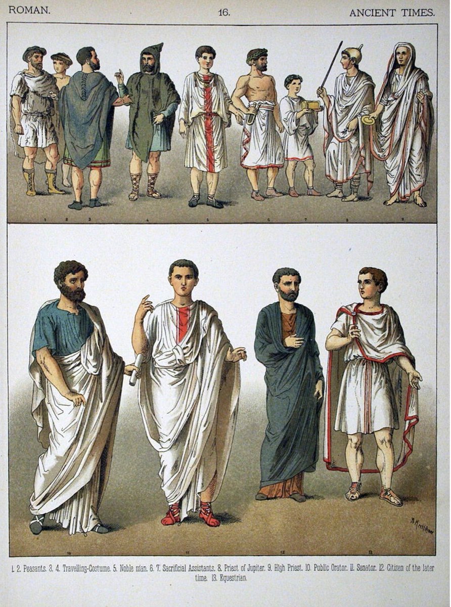 Gauzy wraps, tunics, & loincloths for Egyptians, togas denoting class & status for Greeks & Romans, ornate military costumes for Aztecs: many ancient costumes were based around the idea of the skirt, purely because they were easy to construct and created huge freedom of movement.
