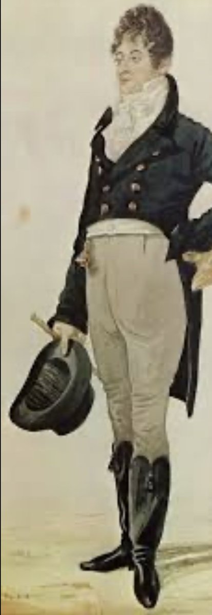 It wasn’t until the 19th c that the demarcation betw trousers-for-men and skirts-for-women bec standard. We can thank Beau Brummel, father of fashion and dandies, for this. His use of breeches popularized them; women esp loved them because they showed off the wearers assets.
