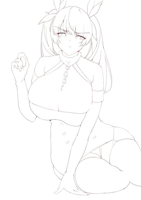 #皆さん線画と塗った後を見せてください 