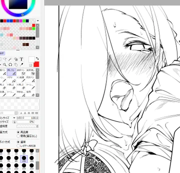 #皆さん線画と塗った後を見せてください
商業より白黒ですが 