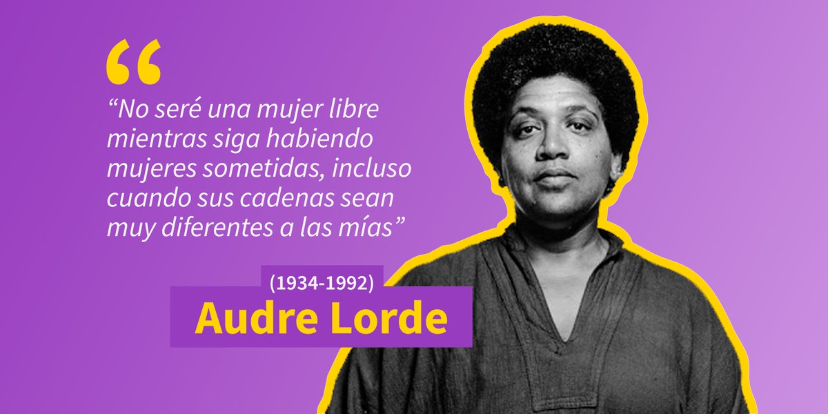 IgualdadGob's tweet photo. ♀️ En el aniversario de la muerte de Audre Lorde, escritora afroamericana, feminista, lesbiana y activista por los derechos civiles, recordamos a una mujer que quería "desmontar la casa del amo" y abogaba por un feminismo interseccional en el que cupieran todas las mujeres👇🏿 https://t.co/GiaANKql7L
