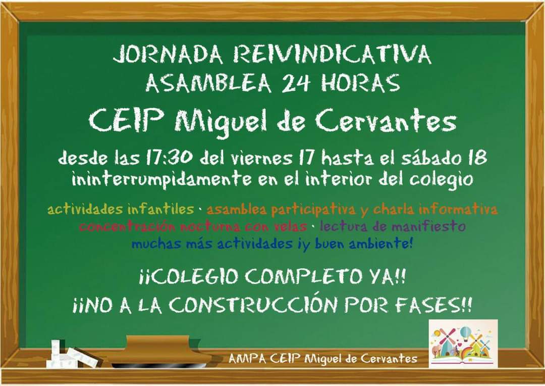 CervantesGetafe's tweet photo. Hoy hace 3 años de nuestro 1er encierro reivindicativo de 24h en el Cervantes:
-En defensa de la #EducaciónPública
-#CEIPCervantesGetafeCompleto
-Contra la masificación en las aulas
-No más niñ@s desplazad@s
-Por el cumplimiento de plazos y compromisos
Lo seguimos reivindicando https://t.co/2UUiLs8zis