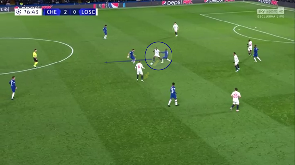 STRENGTHSSoumare is an excellent passer. He shows quality on the ball and has the ability to dictate play. He also likes to receive as much of the ball as possible. In the below image, Soumare gets the ball while in between the centre backs as he looks to advance the play.