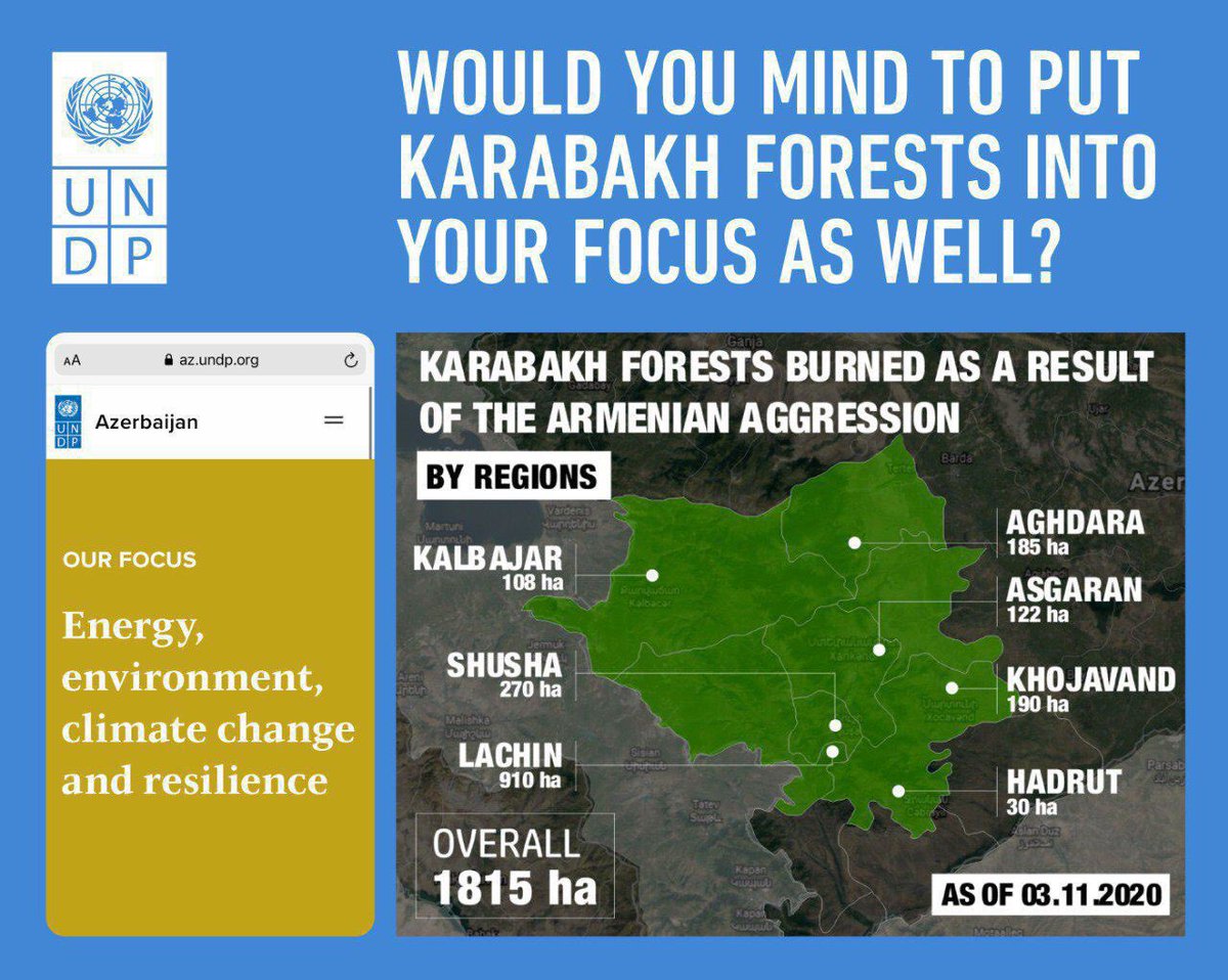 ShahLamiya's tweet photo. Dear #UNDP, any updates? We haven’t heard any statements from you on the matter. #Karabakh #Azerbaijan #StopArmenianAggression #Armenia #UN https://t.co/TcbZlCzWQZ