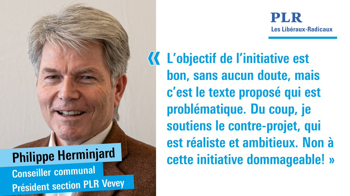 PLR_Suisse's tweet photo. On le répète 🗣️: l'objectif de l'initiative est bon, mais c'est le moyen utilisé qui pose problème!
Pour cela, tout comme @PHerminjard, nous soutenons le #contreprojet et nous disons NON à une initiative contre-productive!
@PLRVevey @PLR_VD https://t.co/zt8ZvRzLJQ