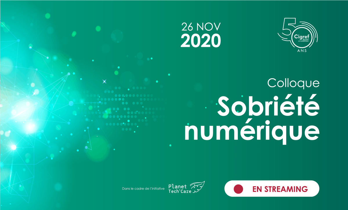Planet_TechCare's tweet photo. 🗓️26 nov.17h. ATELIER 2 - Colloque Sobriété Numérique par @Cigref partenaire de @Planet_TechCare 
Restitution du rapport du même nom et de son Référentiel des 100 bonnes pratiques.  @syntecnumerique @vetorner 
Inscrivez-vous vite!⬇️
https://t.co/a8KpyCYeum
#Sobrietenumerique https://t.co/hdmorfAFIa