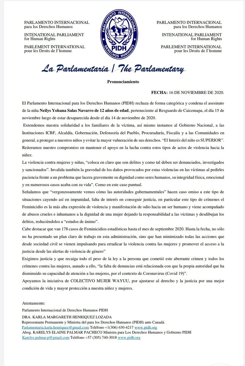 PachecoPalmar's tweet photo. Instamos al gobierno nacional se avoque a la grabé situación de feminicidio en el país #nomasfemicidios JUSTICIA POR EL ASESINATO DE LA NIÑA WAYUU NEILY SALAS 12 años quien fue secuestrada,torturada,calcinada #caicemapa @linaarbelaez @ONIC_Colombia @fcarrilloflorez @AliciaArango https://t.co/zH6ixo3Ywm