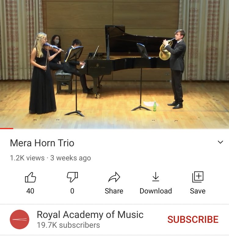 📯🎶 Only a couple days left to catch our live-streamed concert from last month on YouTube. Here’s the link:

youtu.be/6AtwopVS4As

#chambermusic #horn #violin #piano #concert #classicalmusic #brahms #schubert