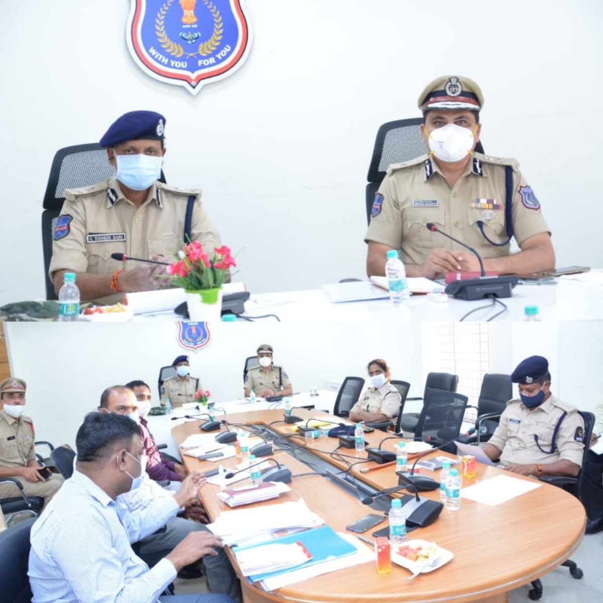 MalkajgiriCop's tweet photo. Today #CP_Rachakonda Sri Mahesh Bhagwat, IPS & #Addl_CP Sri G.Sudheer Babu, IPS presented DGP #CommendationCertificates to 19 Police officers of #RCK who were selected as #best Functional Vertical Officers in different FVs - 2019 during State level #Online meeting with #DGP_TS. https://t.co/h3q3pMCXJd