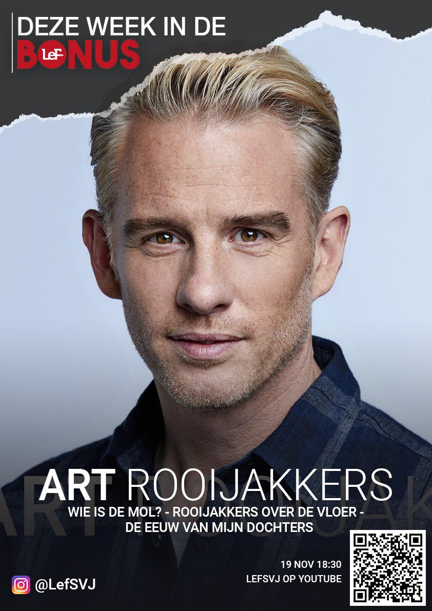 LeFsvj's tweet photo. Deze week in de Bonus: @artrooijakkers! Op dit moment gaat hij met zijn programma ‘Rooijakkers over de vloer’ langs bij bekend Nederland. Maar, hij heeft nog meer in petto! Want... Wie... Is... Art Rooijakkers? https://t.co/9tcLpGACMA