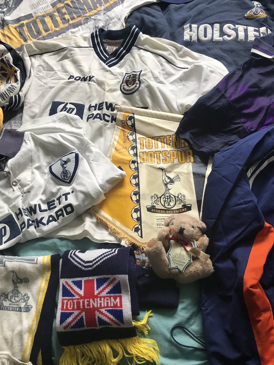 riddlevick's tweet photo. Just found a bag in the loft with all my THFC stuff in from 1990’s ❤️❤️❤️❤️@_THFC_ @SpursOfficial @GaryLineker https://t.co/40MRdBlTmo