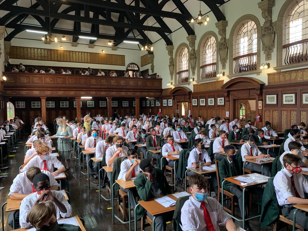 KingEdVIISchool's tweet photo. #Classof2020 writing their final English paper as group. We wish these lads the best of luck - you have shown such strength this year! #sonsofthisplace https://t.co/miTLHZDV6B