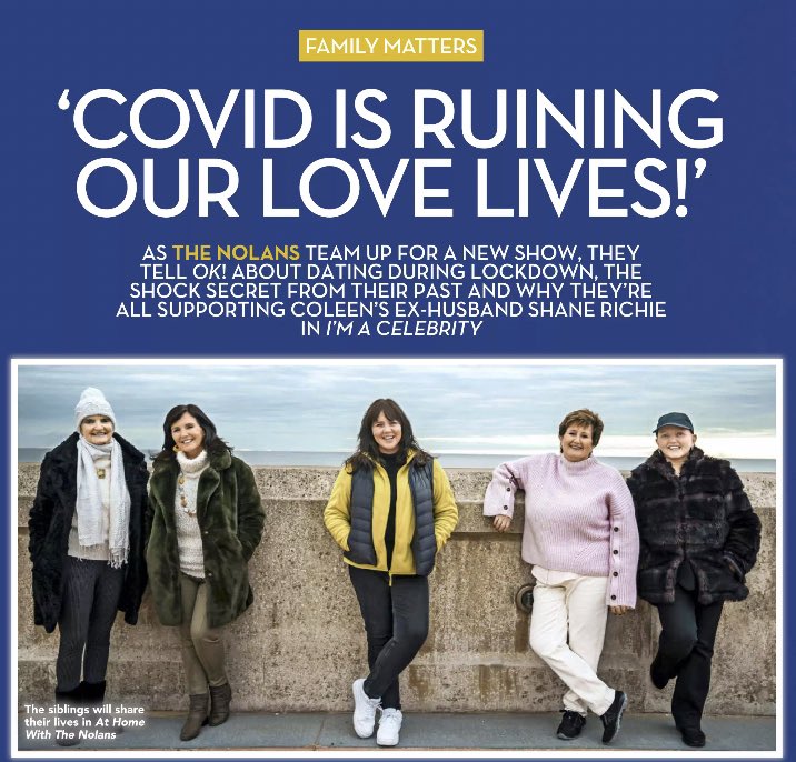 The_Nolans's tweet photo. Don’t miss this week’s @OK_Magazine, where we reveal all about our new series At Home with The Nolans!
The first episode of #AtHomeWithTheNolans will air on December 1st at 10pm on @QuestRedtv! https://t.co/3wiaXNVhdj