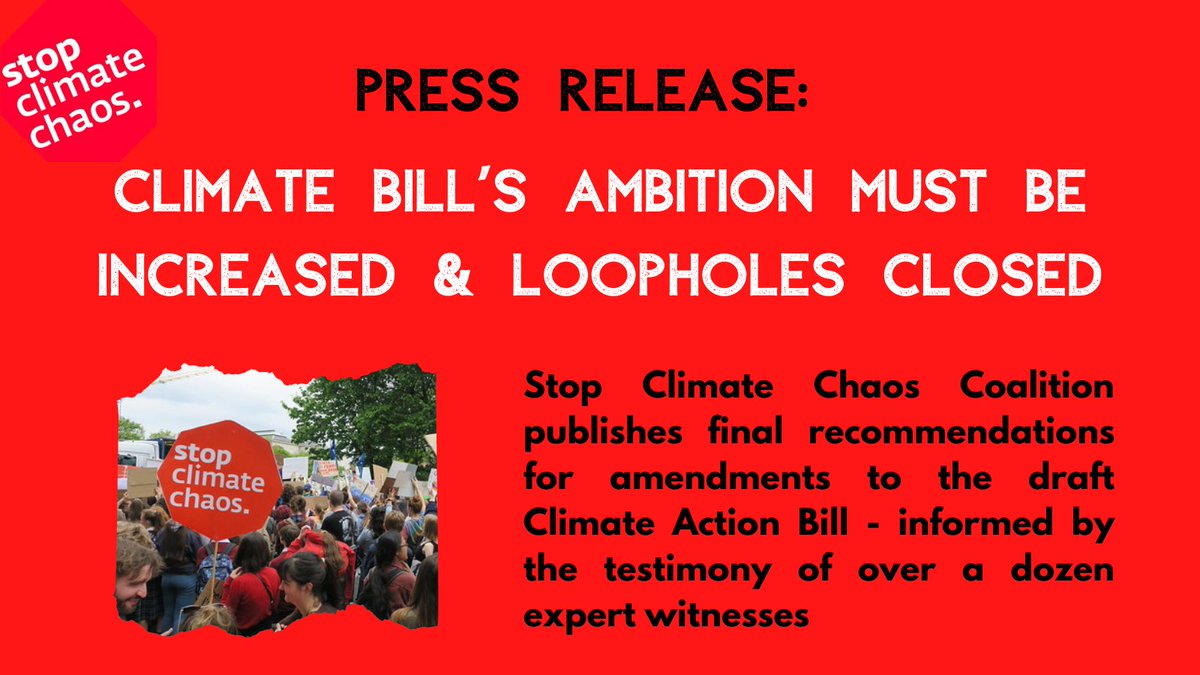 Press Release: Climate Bill’s ambition must be increased & loopholes closedAs  #JOCCA meet to discuss recommendations on  #ClimateBill, SCC publish key demands and briefing informed by new expert testimony.Press release & briefing  https://bit.ly/SCCfinalrecs Summary Thread 1/9