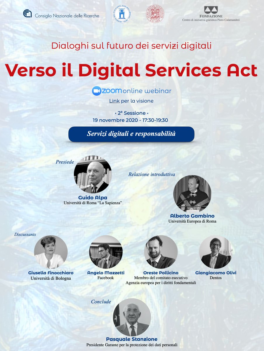 OrestePollicino's tweet photo. Giovedi 19 novembre, seconda giornata del super-fighissimo convegno su DSA, organizzato da due amici e grandi studiosi (anche di questi temi) 
@Tommi64 @edoraf insieme  ad amici, colleghi e Autorità istituzionali https://t.co/7K77ryLrNs