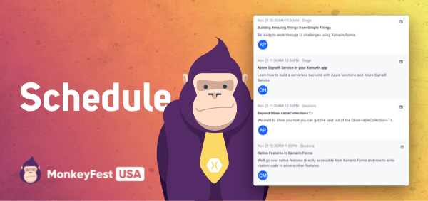 monkeyfest_usa's tweet photo. Our MonkeyFestUSA event is fast approaching, and we're getting geared up for a whole day of world-class #Xamarin content!

Explore the full schedule for MonkeyFestUSA and plan your program by adding your preferred sessions to your calendar.

👉🏽 https://t.co/OQBod7poT4 https://t.co/2RbhJjuGqC