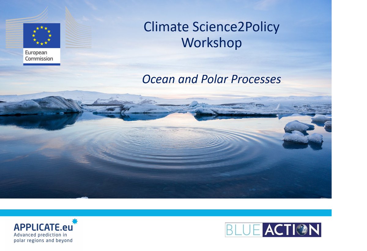 BG10Blueaction's tweet photo. Thank you to @EU_EASME for inviting us @applicate_eu to coordinate the #ocean and #polar session today at #ClimateScience2Policy- great discussion, and looking forward to seeing the outcomes of the whole workshop. https://t.co/MG8fAb8lMT