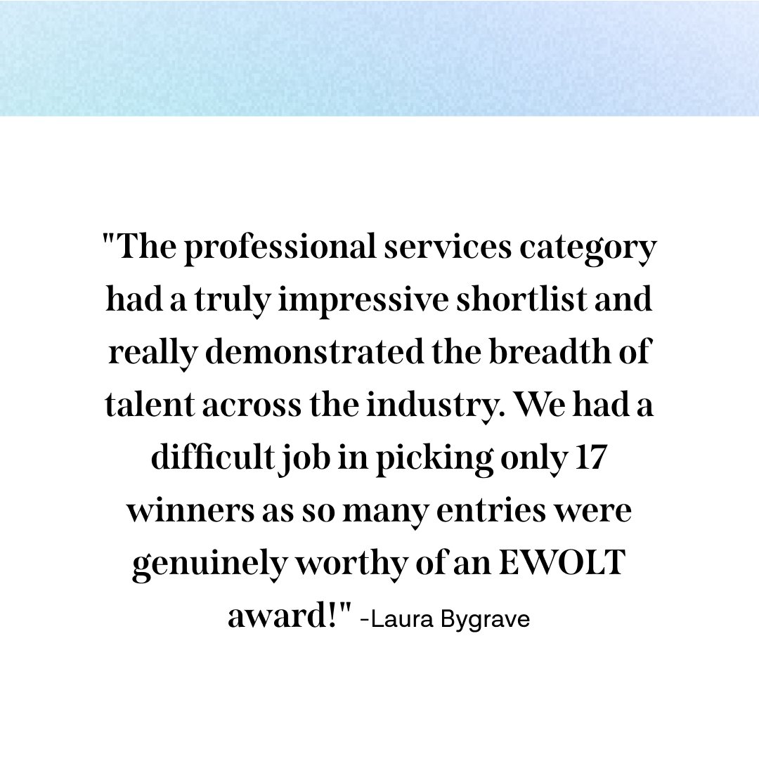 Get to know our jurors – day two! ​

Introducing the Professional Services category:​ Laura Bygrave, Marcus Hartung and Nicola Shaver. 

Stay tuned for more jury introductions! #EWOLT2020