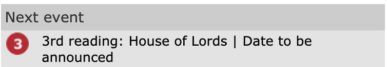 And that’s that! No solid word from DCMS on when this bill will come back for third reading or when they will propose their own amendment.