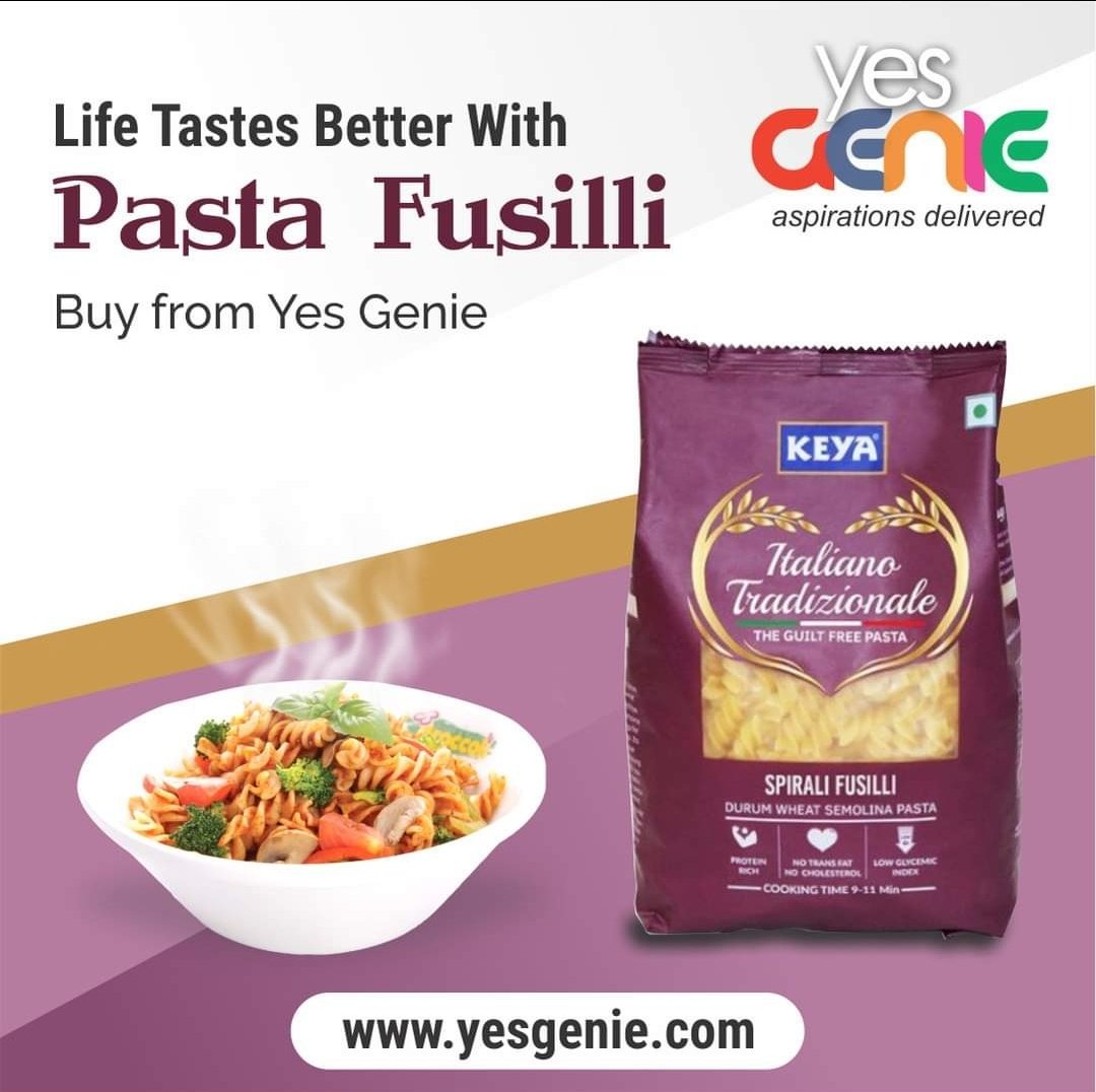 yesgeniedreams's tweet photo. Yes Genie brings amazingly delicious protein-rich Italiano Traditzionale Pasta Fusilli with zero cholesterol &amp; trans fat. Buy now from https://t.co/BEP4Ix3RE4
#yesgenie #onlineshopping #pastafusilli #delicious #wheatpasta #italiano #spiralfusilli #semolina #pastameal #fusilli https://t.co/iKK3yAruNi