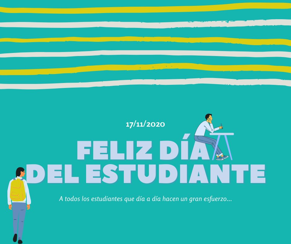 Panadomicilio's tweet photo. Hoy 1️⃣7️⃣ Noviembre celebramos el Día Internacional del Estudiante. Felicidades a todos los estudiantes que cada día luchan por conseguir sus objetivos a pesar de la situación por la que estamos pasando, ¡ánimo y no os olvidéis el bocata! 💪📚 #DíaInternacionalDelEstudiante https://t.co/S4Ly1WAF2x