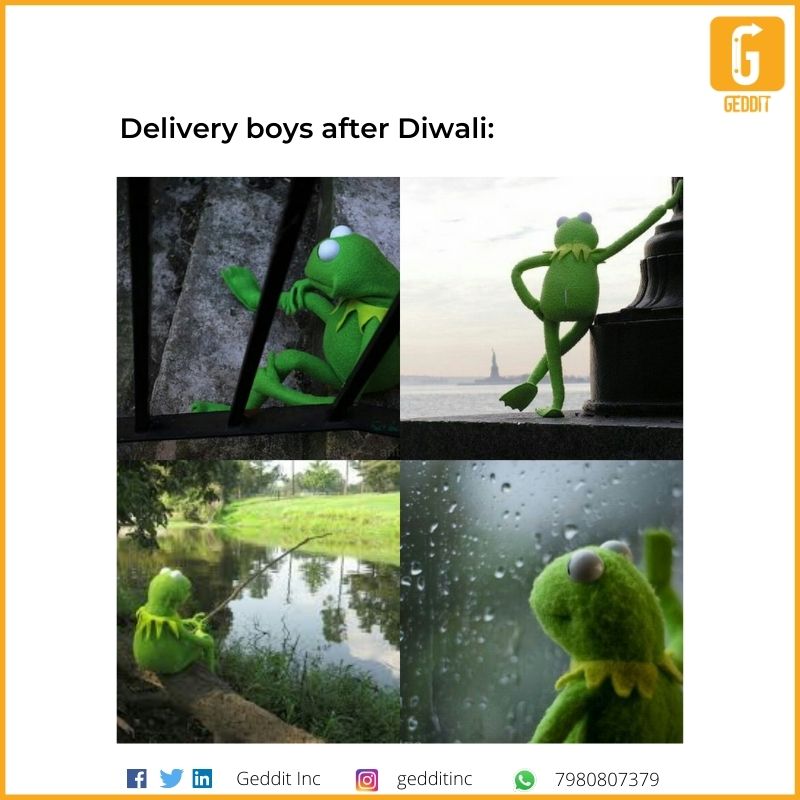 GedditInc's tweet photo. Humse se drishya dekha nahi jata! 🙈

We loved your response during Diwali, how about we make everyday like that for our delivery boys.🔥

Place your orders now and get them working like your did 3 days back. 🛵

#Diwali2020 #deliveryavaliable  #deliveryboys #geddit #justGEDDIT https://t.co/CytcUeRQPj
