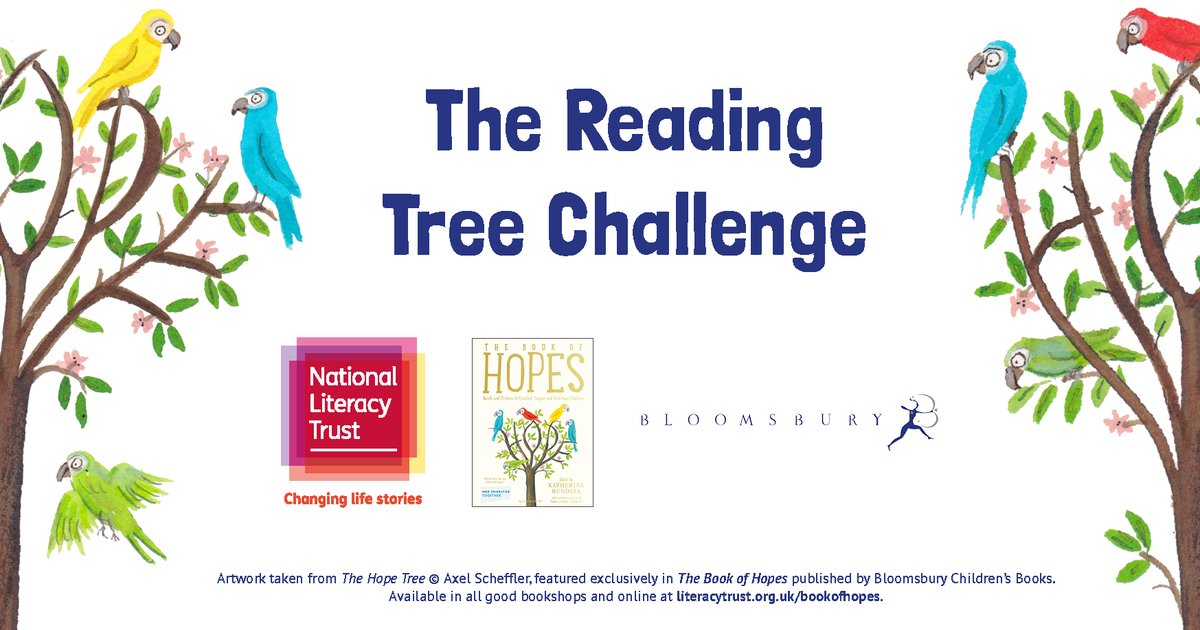 Literacy_Trust's tweet photo. We've launched a series of reading challenges to encourage reading for pleasure. The first challenge is based on Axel Scheffler’s brilliant artwork from The Hope Tree. Enter before 27 November to win a box of great books for your school! https://t.co/6SScOgPbST https://t.co/2ATfXqkPWs
