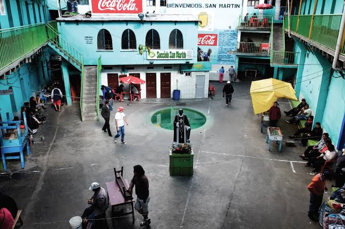 13. San Pedro Prison, La Paz in Bolivia One of the most unique prisons in the world, San Pedro actually functions as its own community, with self-appointed leaders and entire neighborhoods packed with families, businesses, cafes, et cetera.