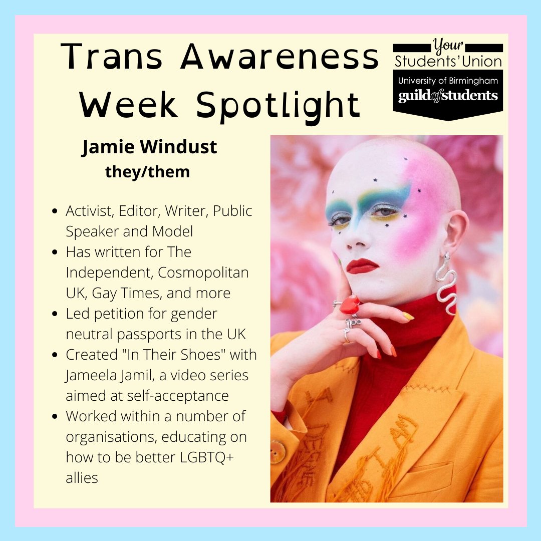 GuildTrans's tweet image. Trans awareness week, day 5! Today on our spotlight, we've got Jamie Windust, and for our tip, how to address misgendering!
facebook.com/trans.officer/…