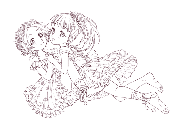 #皆さん線画と塗った後を見せてください 