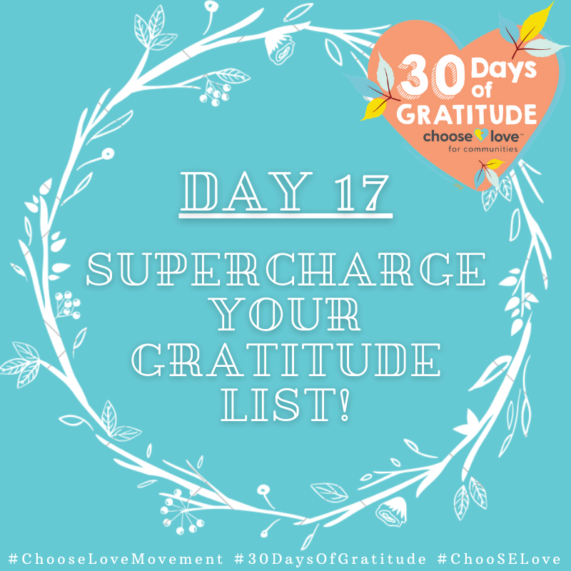 ScarlettMLewis's tweet photo. Supercharge your gratitude list by putting some life and joy into it! Use these tips to help you keep the list meaningful and creative: https://t.co/XjW3xOg8Fb

#ChooseLoveMovement #30DaysOfGratitude #ChooSELove #ChooseGratitudeChallenge #TransformationTuesday https://t.co/7sqgbZbi8P