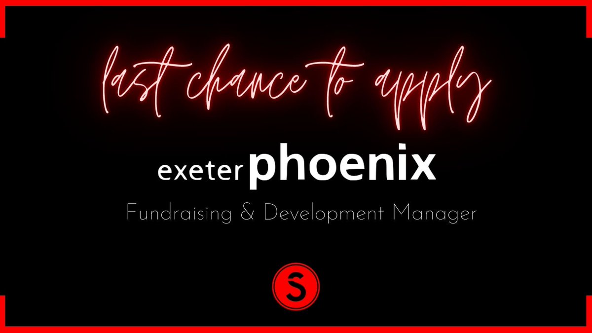 Only a couple of days left to apply for the Fundraising &amp; Development Manager role at @exeter_phoenix!
bit.ly/ExPhFDM #newrole #job #filmjobs