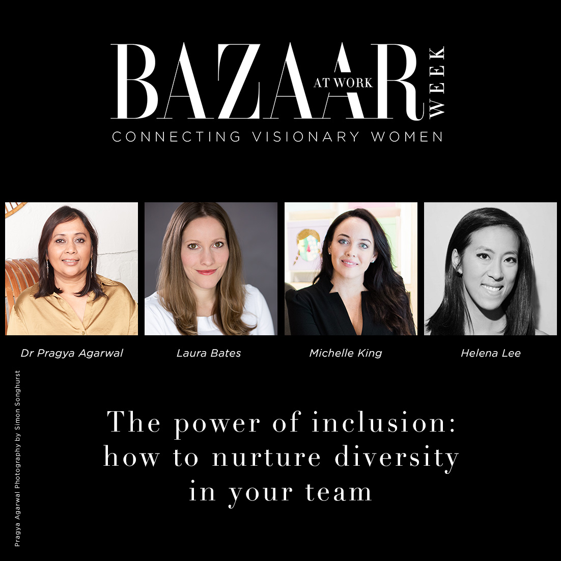 HearstLiveUK's tweet photo. Join us today at 1pm for an inspiring Bazaar At Work Week forum, The power of inclusion: how to nurture diversity in your team, where we discuss why tackling inequality and embracing diversity are vital to building a thriving business. Tickets here: https://t.co/sVGD074AnE https://t.co/B3OEDYY5f8