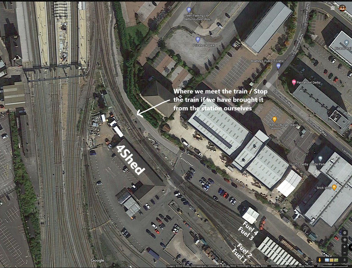 We have 4 fuel roads. Fuel 1&2 are used for 222’s and fuel 3&4 are used for 15x’s and HST’s (although 222’s can also be used on 3&4). Once we have stabled on the fuel roads the trains are fuelled and tanked (Waste tanks emptied). HST's & 15x's are also inspected on the fuel roads