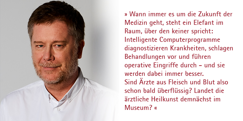 wiko_greifswald's tweet photo. Medizin ohne Ärztinnen und Ärzte – menschliche Heilkunst wird ersetzt durch #KI! Dr. Christian Maté, Mediziner und Wissenschaftsjournalist, spricht am Mittwoch in einer #digitallecture über die #Digitalisierung im #Gesundheitsbereich. @netdoktor_at https://t.co/QQobZ6eJEd
