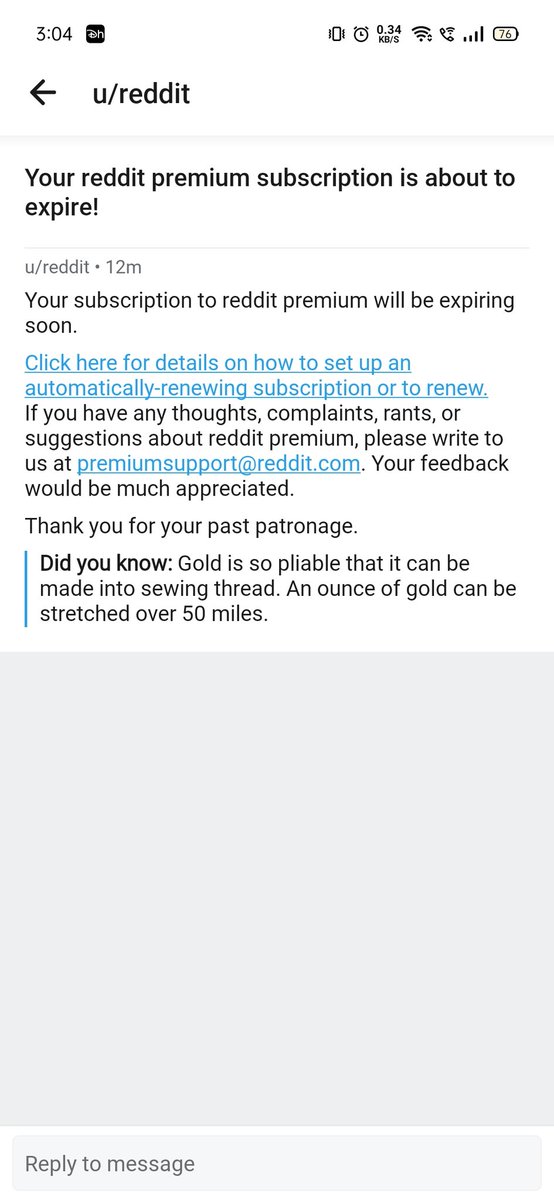 JishnuRajeev21's tweet photo. @reddit I never subscribed to any premium subscription... What is this? https://t.co/xrLlTgBef5