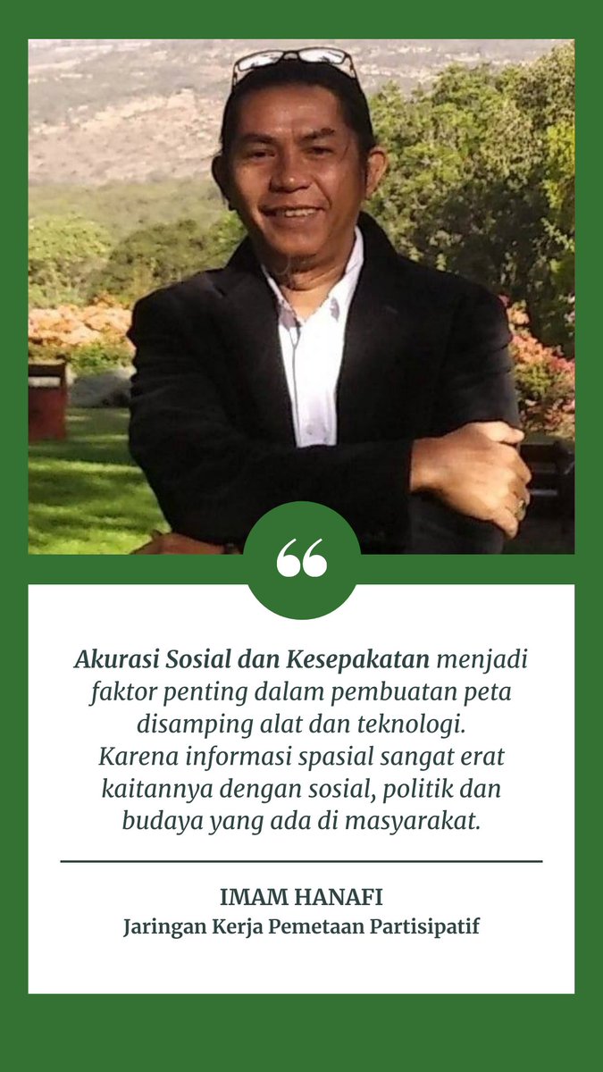 Akurasi Sosial dan Kesepakatan menjadi faktor penting dalam pembuatan peta disamping alat dan teknologi.
Karena informasi spasial sangat erat kaitannya dengan sosial, politik dan budaya yang ada di masyarakat. By <a href="/hanavink/">Imam lCongorisl Hanafi</a>