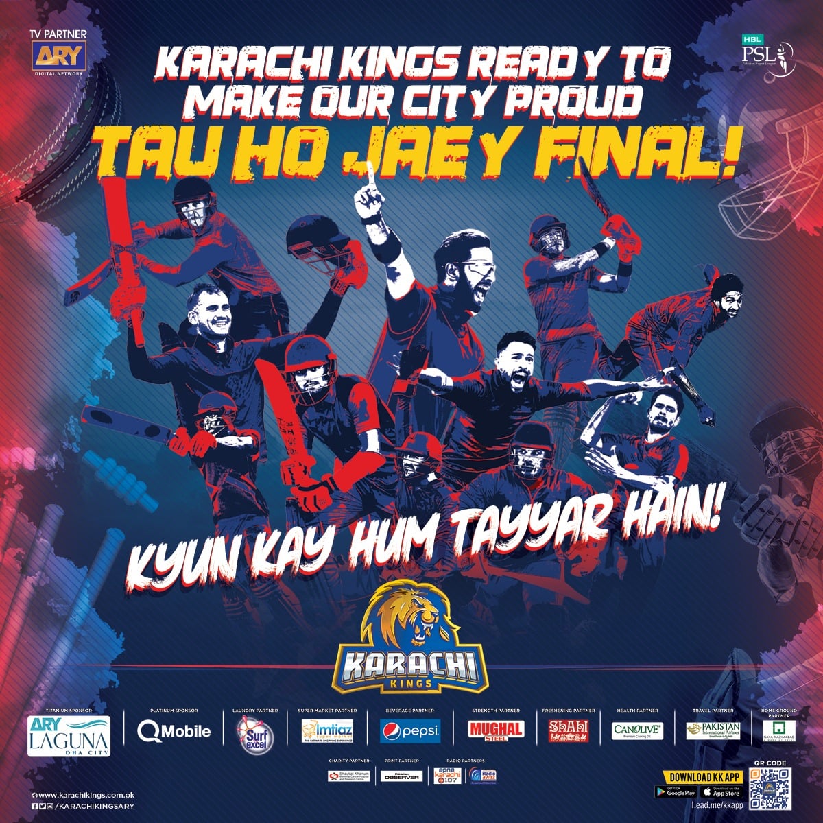 Good Luck #KarachiKings 
lets bring the trophy home today Inshallah !!
#KKvsLQ #HBLPSLV #yehhaikarachi #PhirSeTayyarHain 
<a href="/Salman_ARY/">Salman Iqbal ARY</a>