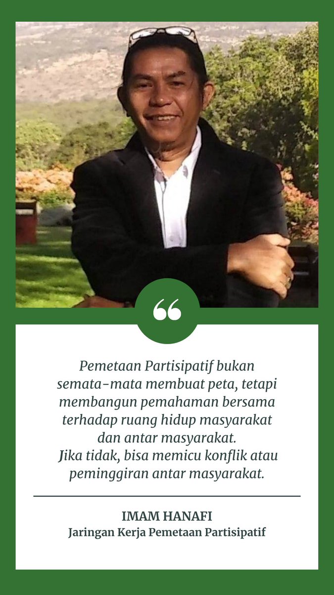 Pemetaan Partisipatif  bukan semata-mata membuat peta, tetapi membangun pemahaman bersama terhadap ruang hidup masyarakat dan antar masyarakat… jika tidak, bisa memicu konflik atau peminggiran antar masyarakat by <a href="/hanavink/">Imam lCongorisl Hanafi</a>