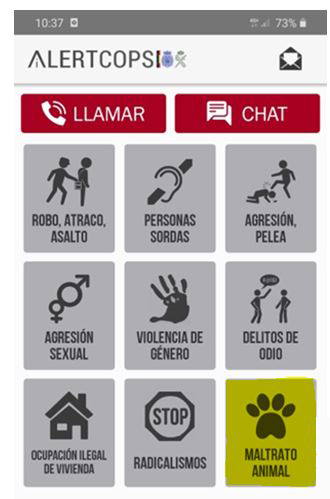 GobiernoMalaga's tweet photo. #DefensaAnimales #Málaga
📲@alertcops de @interiorgob incorpora una nueva funcionalidad para notificar casos de maltrato animal de forma inmediata a @policia y @guardiacivil.
🐶🐴Con el icono👉maltrato animal👈comunicas mediante llamada o chat, este tipo de hechos. https://t.co/1raLrQgTbb