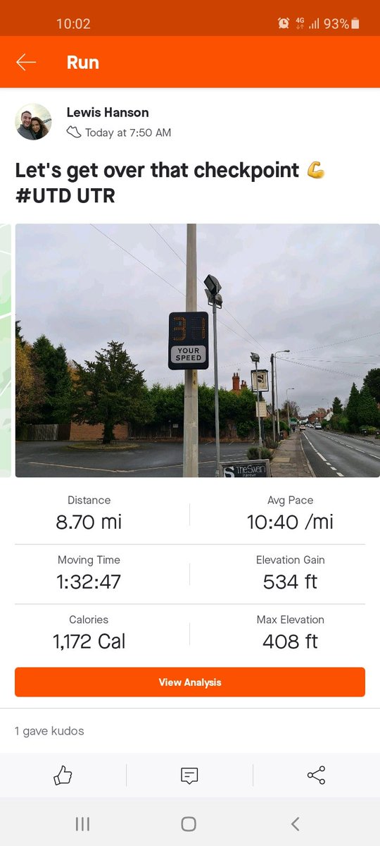 Lewis out there smashing it this morning, come on the boys #UTR #100MILES2