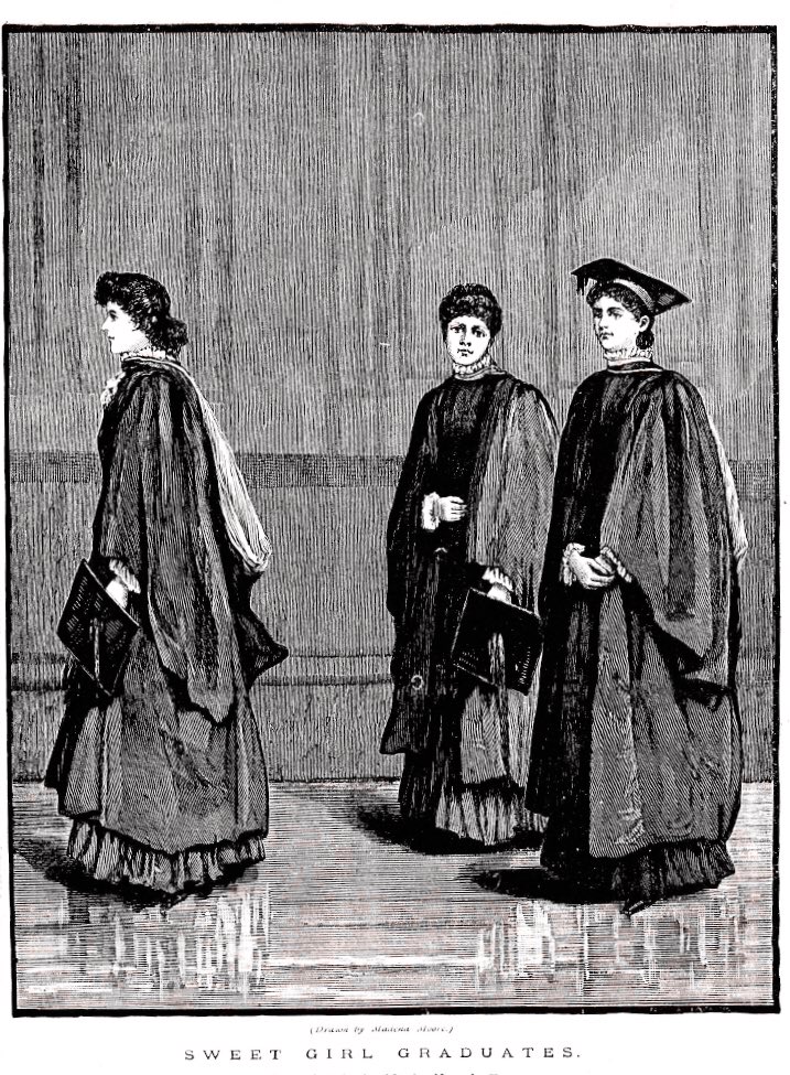This image above is from Presentation Day at London in 1883. For such a notable event, there are no images of the first women in 1880 being presented their degree. The earliest is from May 1882 below. Why this is, is extremely interesting...