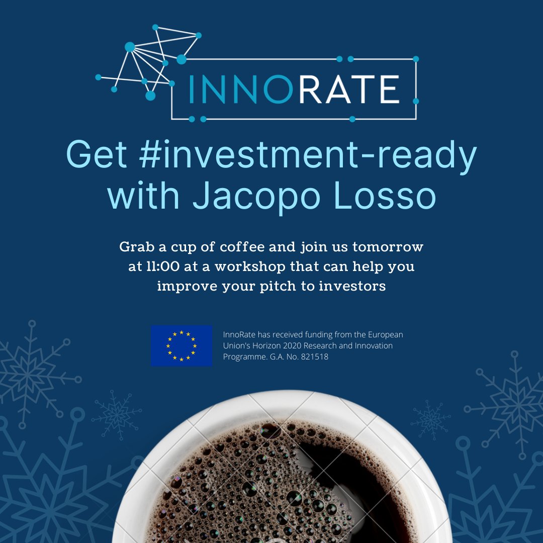 ArcaIncubatore's tweet photo. RT @innorateproject: Tomorrow at 11:00 we will be talking with the director of
@EBAN_org on how #smes and #startups can improve their pitches. Join us to learn how you can convince #investors about your idea and how #InnoRate can help you towards this e… https://t.co/FOOlP8zkzu