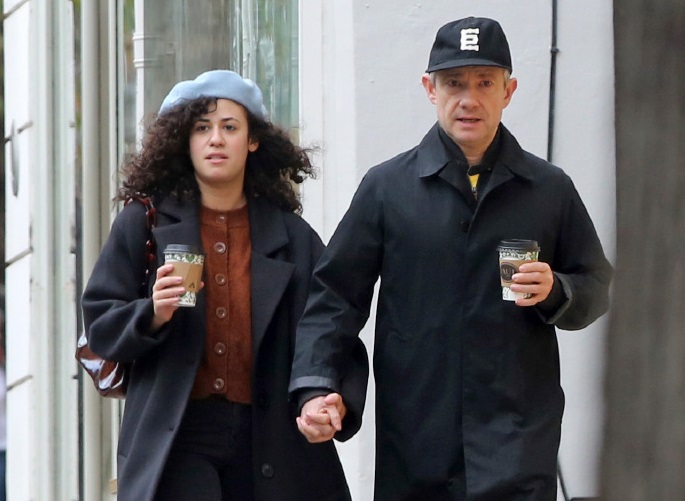 Martin Freeman and Rachel Mariam. Maybe he looks so anxious cos she is late for her school? 🤔 #MartinFreeman