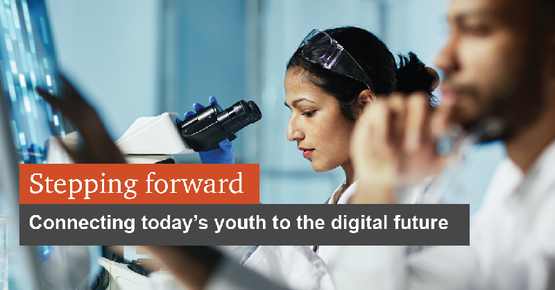 PwC_Middle_East's tweet photo. What’s needed to help young people gain the skills needed to thrive in a digital world? Connectivity. Access. Digital literacy. Work ready skills. Details here.  https://t.co/djfmjA6E7E #UNICEF #GenUnlimited #NewWorldNewSkills #YouthSkills https://t.co/W1VWBzftks
