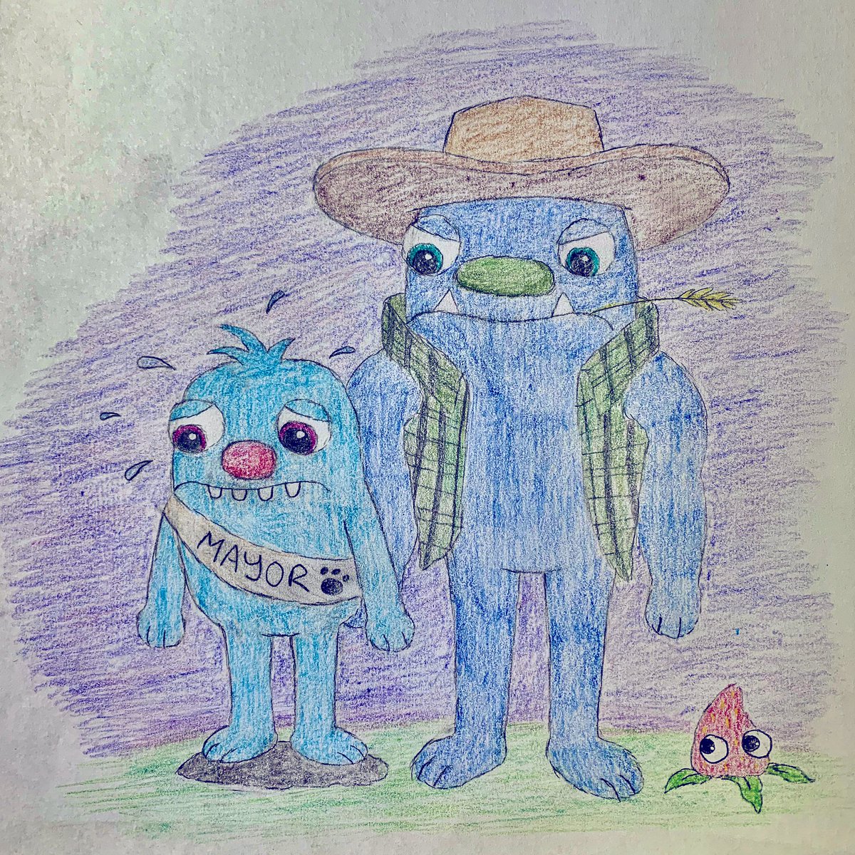felix_templet0n's tweet photo. There wasn’t any fan art of these characters to I decided to try my hand at drawing them...also, it’s been a while since I’ve drawn on paper!!! #Bugsnax #Wambus #Filbo https://t.co/VBoYpN1plO