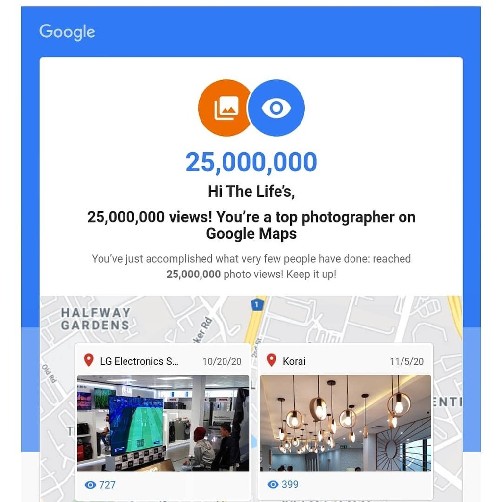 Twenty-five Million views and increasing day by day on the #LetsGuide #LocalGuides Programme completed for <a href="/TheLifesWay/">The Life's Way</a> Heartiest Congratulations to myself for devoting to a program which doesn't pay you anything in return but a great deal of friendships from the #ConnectCom…