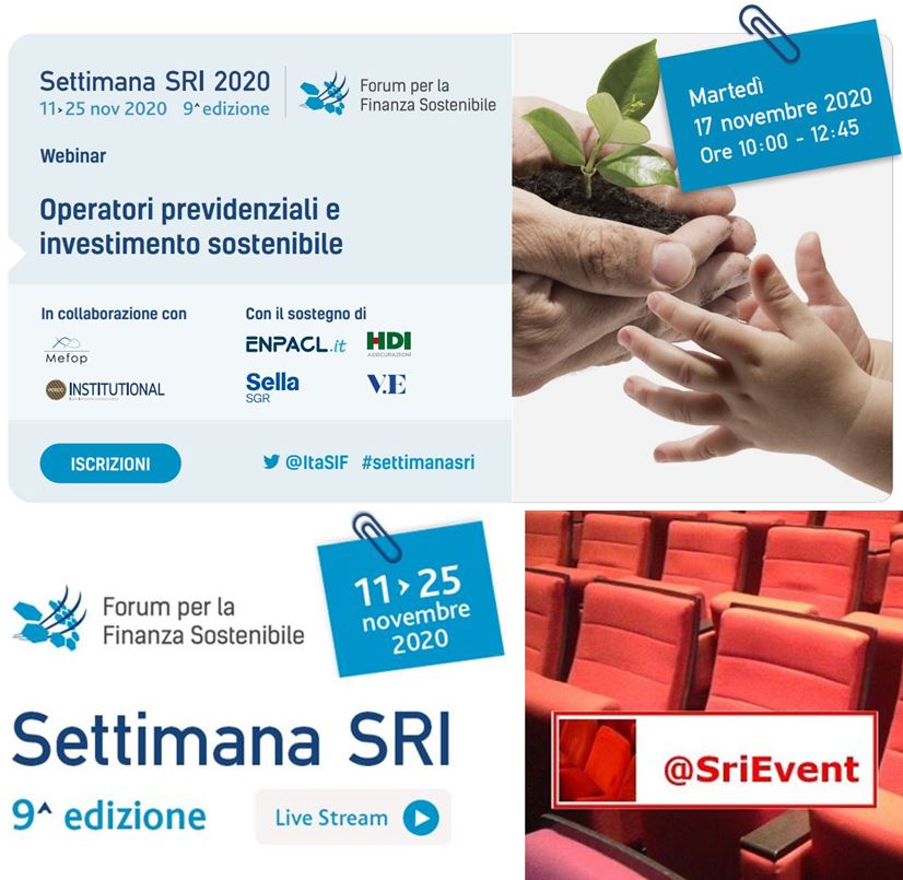 SriEvent's tweet photo. coming soon (scheduled at 12pm CET) at #SettimanaSRI - #Pensionfunds and #Sustainableinvesting event underway:
🎙#SRIexpert journo @vdangerio @sole24ore
in conversation w/
🎙Prof @AleRosina68 @Unicatt_en
#sustainablefinance #esg #pensionfunds #greenbonds #BTPGreen #impinv https://t.co/yiucF3x65H